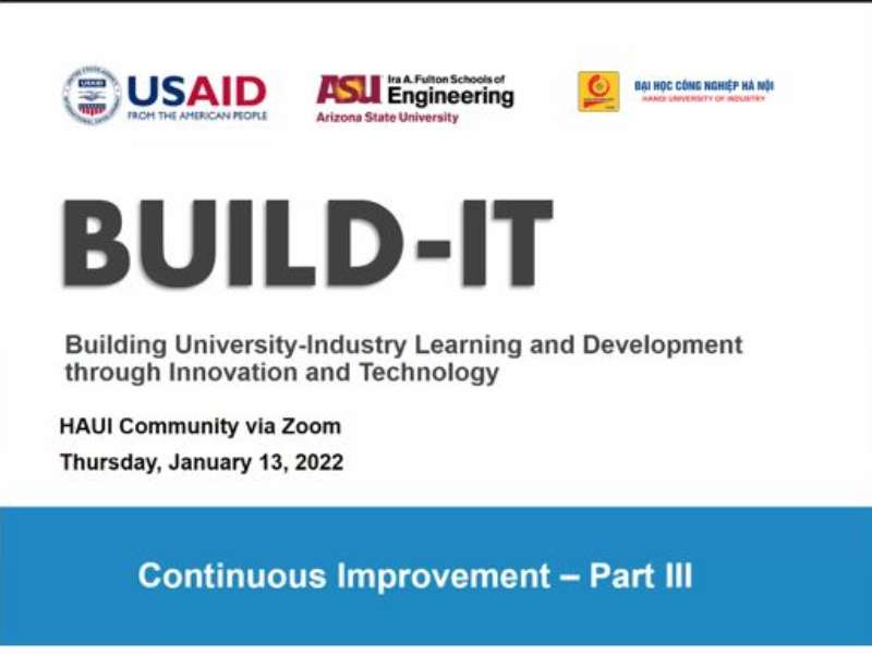 Dự án BUILD-IT: Hội thảo đánh giá hiệu quả mức độ đạt chuẩn đầu ra sinh viên